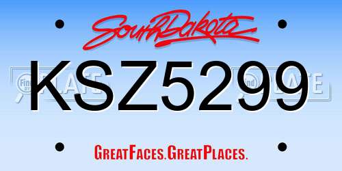 KSZ5299 South Dakota License Plate