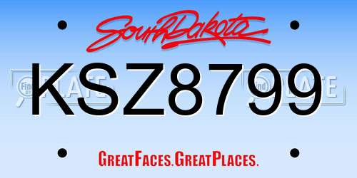 KSZ8799 South Dakota License Plate