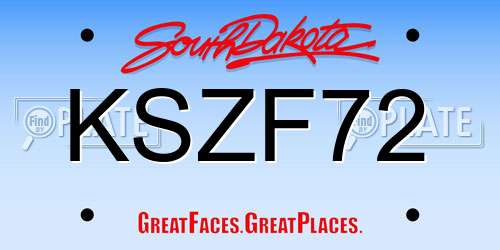 KSZF72 South Dakota License Plate
