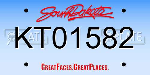 KT01582 South Dakota License Plate