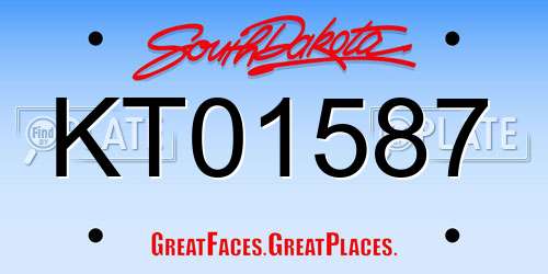 KT01587 South Dakota License Plate