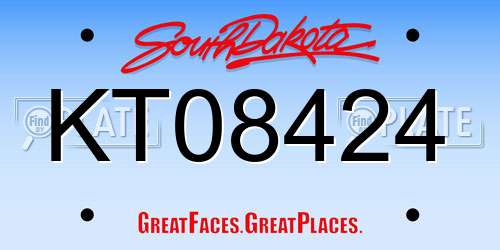 KT08424 South Dakota License Plate