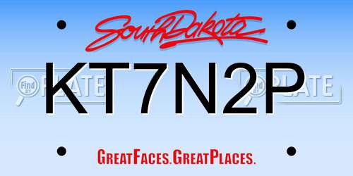 KT7N2P South Dakota License Plate