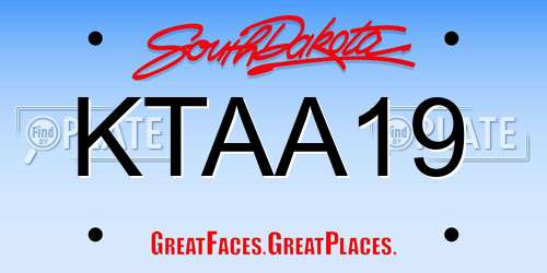 KTAA19 South Dakota License Plate