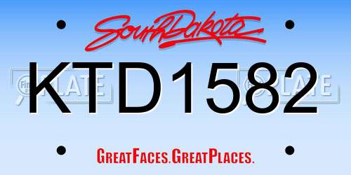 KTD1582 South Dakota License Plate