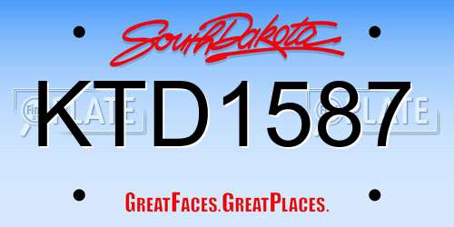 KTD1587 South Dakota License Plate