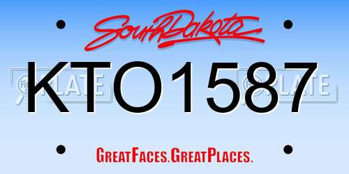 KTO1587 South Dakota License Plate