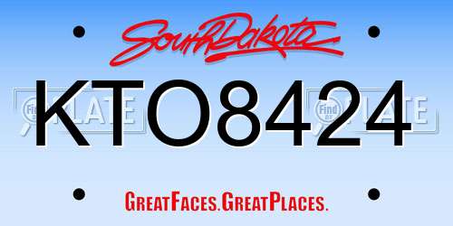 KTO8424 South Dakota License Plate