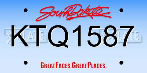KTQ1587 South Dakota License Plate