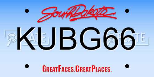 KUBG66 South Dakota License Plate