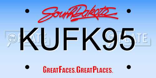 KUFK95 South Dakota License Plate