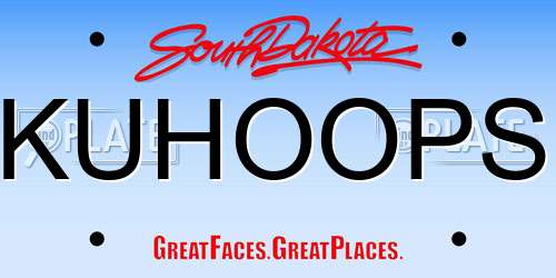 KUHOOPS South Dakota License Plate