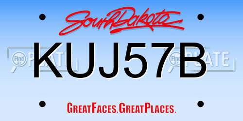 KUJ57B South Dakota License Plate