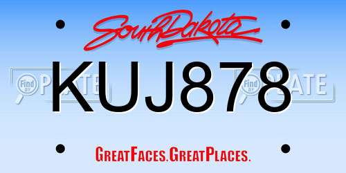 KUJ878 South Dakota License Plate