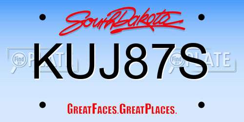 KUJ87S South Dakota License Plate
