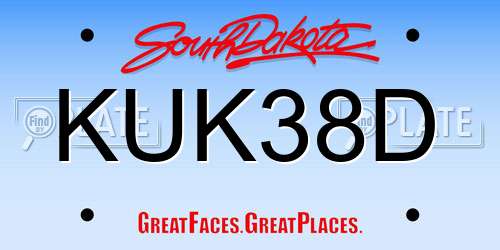 KUK38D South Dakota License Plate