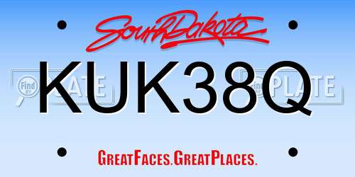 KUK38Q South Dakota License Plate