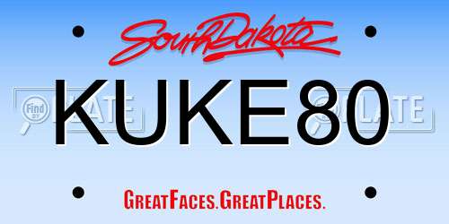 KUKE80 South Dakota License Plate