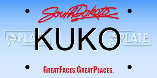 KUKO South Dakota License Plate