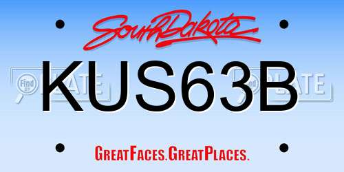 KUS63B South Dakota License Plate