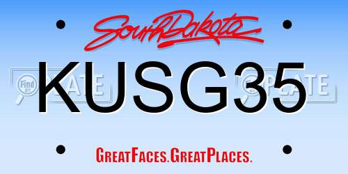 KUSG35 South Dakota License Plate