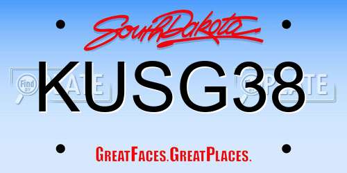 KUSG38 South Dakota License Plate