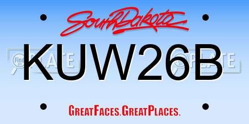 KUW26B South Dakota License Plate