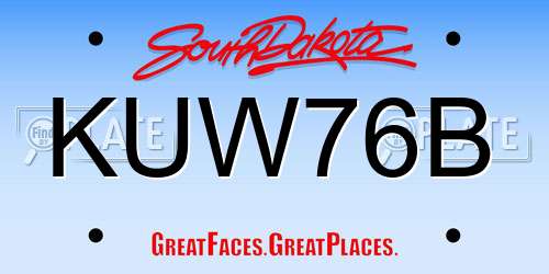 KUW76B South Dakota License Plate