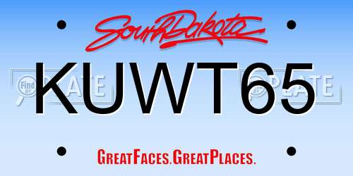 KUWT65 South Dakota License Plate