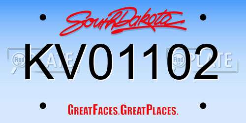 KV01102 South Dakota License Plate