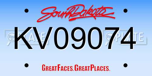 KV09074 South Dakota License Plate