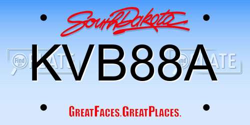 KVB88A South Dakota License Plate