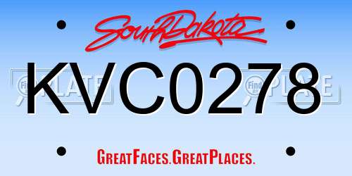 KVC0278 South Dakota License Plate