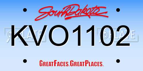 KVO1102 South Dakota License Plate