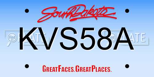 KVS58A South Dakota License Plate