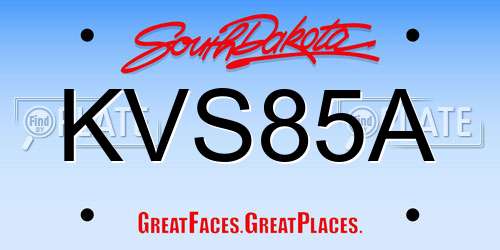 KVS85A South Dakota License Plate