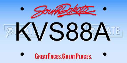 KVS88A South Dakota License Plate