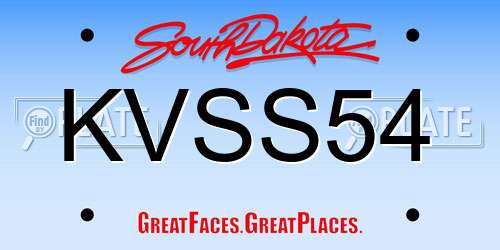 KVSS54 South Dakota License Plate
