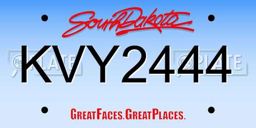 KVY2444 South Dakota License Plate