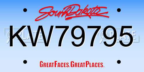 KW79795 South Dakota License Plate