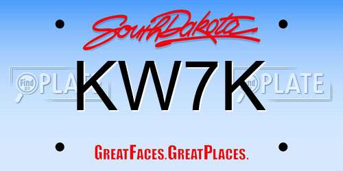 KW7K South Dakota License Plate
