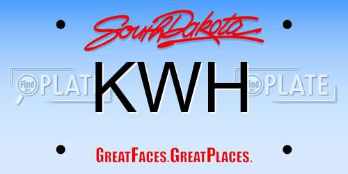 KWH South Dakota License Plate