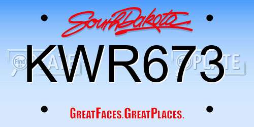 KWR673 South Dakota License Plate