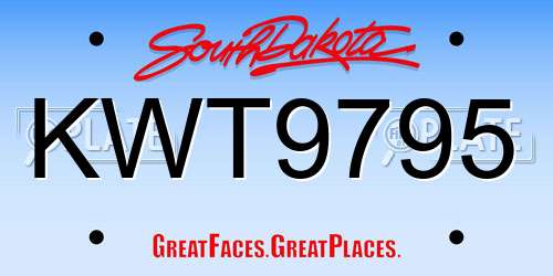 KWT9795 South Dakota License Plate