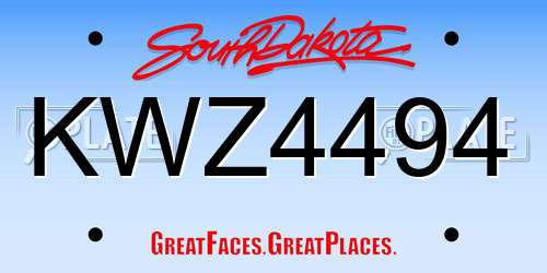KWZ4494 South Dakota License Plate
