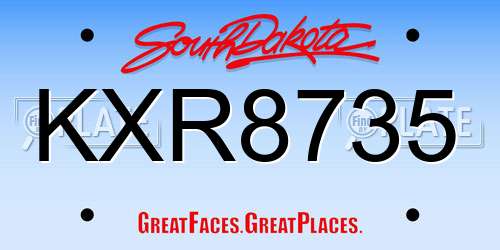 KXR8735 South Dakota License Plate