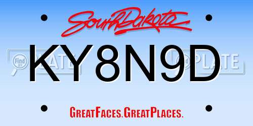 KY8N9D South Dakota License Plate