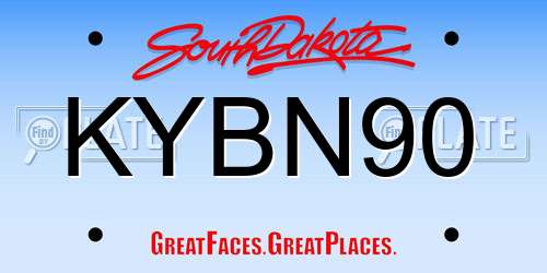 KYBN90 South Dakota License Plate