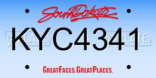 KYC4341 South Dakota License Plate
