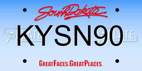 KYSN90 South Dakota License Plate
